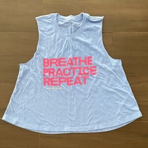 Spiritual Gangster Periwinkle Blue Muscle Tee with Pink Print